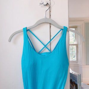 ivivva: blue tank with built in bra